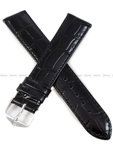 Pasek skórzany do zegarka - Hirsch Louisianalook 03427050-2-20 - 20 mm czarny