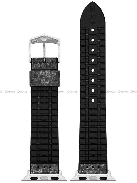 Pasek kauczukowy z adapterem do Apple Watch - Hirsch Stone 0925044050AD-2-22 - 22 mm - Zestaw