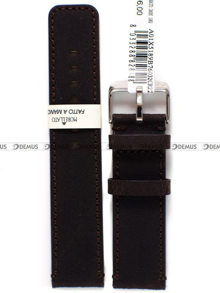 Pasek skórzany do zegarka - Morellato A01X5189B76032CR22 - 22 mm brązowy