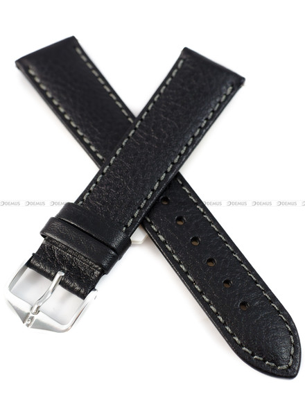 Pasek skórzany do zegarka - Hirsch Forest 17920250-2-20 - 20 mm czarny