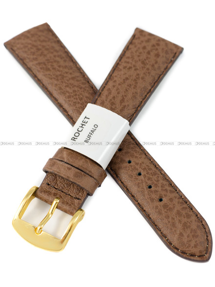 Pasek skórzany do zegarka - Rochet Buffalo 5020703 - 20 mm - Brązowy