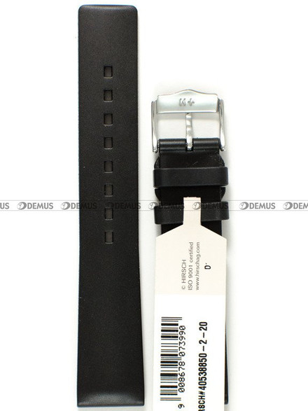 Pasek z naturalnego kauczuku do zegarka - Hirsch Pure 40538850-2-20 - 20 mm czarny