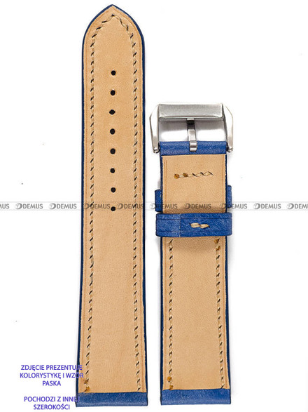 Pasek skórzany ręcznie robiony A. Kucharski Leather - Conceria Il Ponte Maya Double - Blue/Earthyyellow - 28 mm