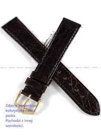 Pasek skórzany z krokodyla do zegarka - Hirsch Genuine Croco 01808010-1-17 - 17 mm - zwężany