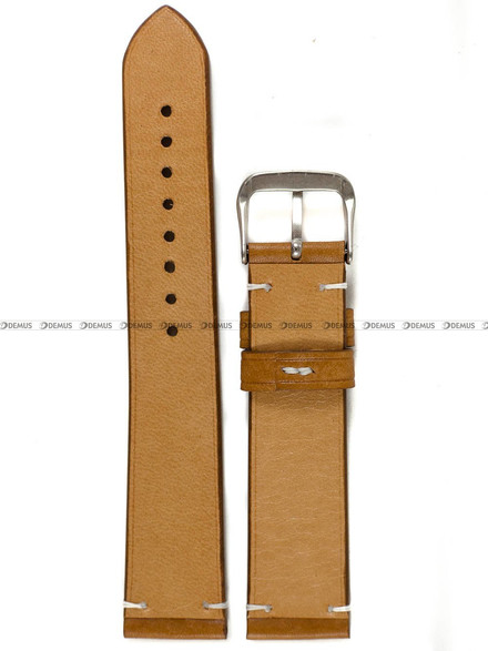 Pasek skórzany ręcznie robiony A. Kucharski Leather - Conceria Il Ponte Maya Simple - cognac/white 20 mm