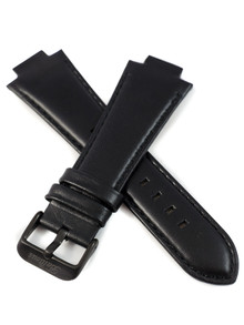 Czarny pasek skórzany do zegarka Balticus Gwiezdny Pył - 15 mm czarna klamra
