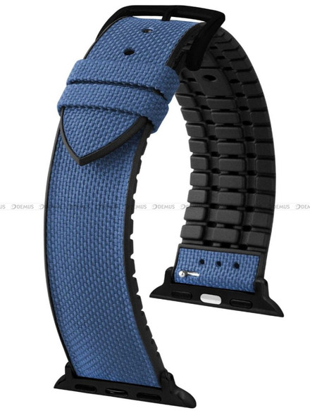 Pasek metariałowo-kauczukowy z adapterem do Apple Watch - Hirsch Arne 0925090080AD-5-22 - 22 mm - Zestaw