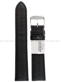 Pasek skórzany do zegarka - Rochet Neptune 7230721 - 20 mm - Czarny szare przyszycie