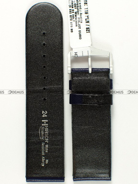 Pasek skórzany do zegarka - Hirsch Scandic 17852080-2-24 - 24 mm niebieski