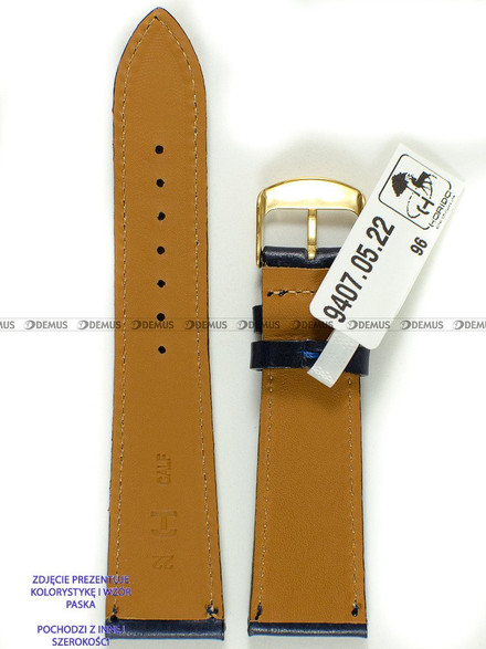 Pasek skórzany do zegarka - Horido 9407.05.20S - 20 mm - Zwężany
