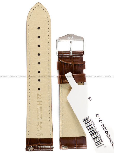 Pasek skórzany do zegarka - Hirsch Louisianalook 03427010-2-22 - 22 mm brązowy