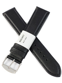 Pasek skórzany do zegarka - Rochet Neptune 7230701 - 20 mm - Czarny