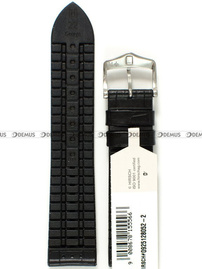 Pasek skórzano-kauczukowy do zegarka - Hirsch George L 0925128052-2-24 - 24 mm czarny