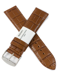 Pasek skórzany do zegarka - Rochet Charleston 5492204ST - 22 mm - Brązowy