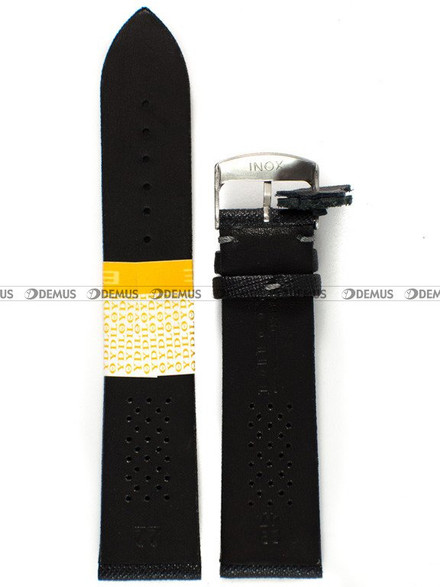 Pasek skórzany do zegarka - Diloy 411.22.1 - 22 mm czarny