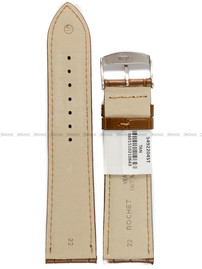 Pasek skórzany do zegarka - Rochet Charleston 5492204ST - 22 mm - Brązowy