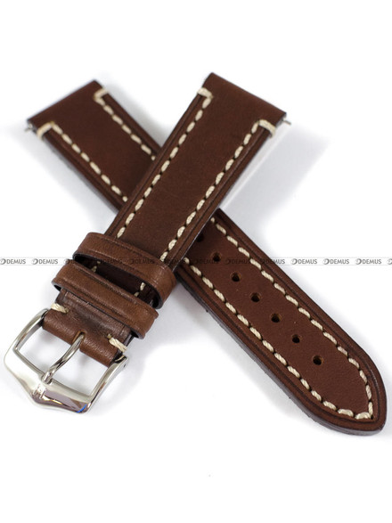 Pasek skórzany do zegarka - Hirsch Liberty 10900210-2-22 - 22 mm brązowy