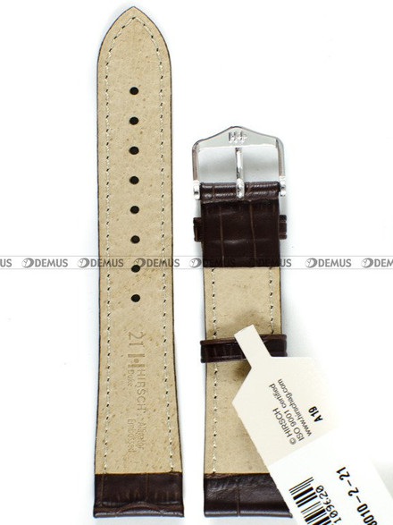 Pasek skórzany do zegarka - Hirsch Duke 01028010-2-21 - 21 mm brązowy