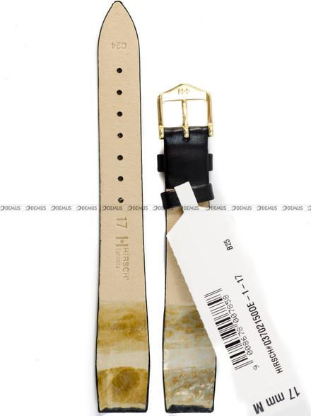 Pasek zaczepowy klejony skórzany do zegarka - Hirsch Toronto 03702150OE-1-17 - 17 mm