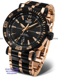 Bransoleta stalowa do zegarka Vostok Europe Energia NH35A-575E282 - 20 mm - czarna z różowym złotem