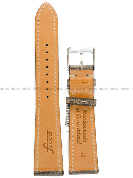 Pasek skórzany do zegarka - Fluco Babele 146M-02-20 - 20 mm