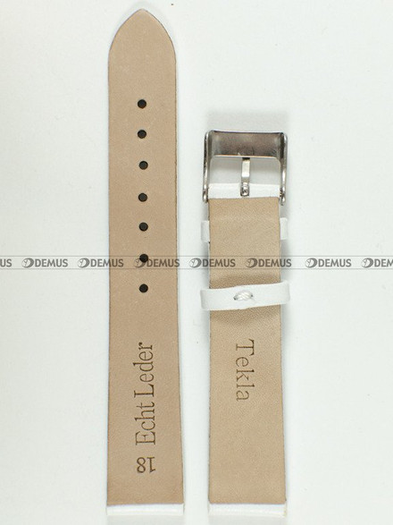 Pasek skórzany do zegarka - Tekla PT8.18.22 - 18 mm biały