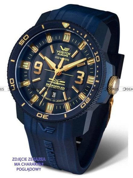 Pasek silikonowy do zegarka Vostok Ekranoplan 2 - 25 mm granatowy