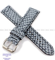Pasek skórzany z łososia ręcznie robiony A. Kucharski Leather - Salmon GF - Icy/Black 30 mm