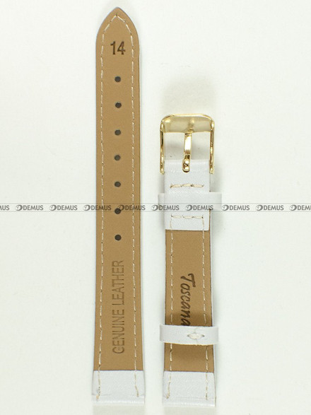 Pasek skórzany do zegarka - Toscana PST-14.7-G - 14 mm biały