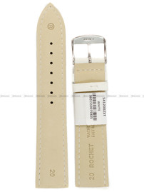 Pasek skórzany do zegarka - Rochet Miami 5412002ST - 20 mm - Biały