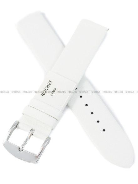 Pasek skórzany do zegarka - Rochet Trendy 6340602 - 18 mm - Biały