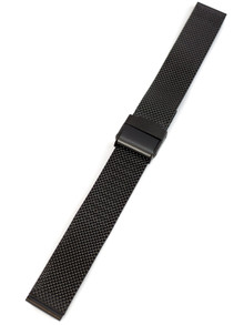 Bransoleta mesh do zegarka - BMC03.16.Z-SSP - 16 mm - z zabezpieczeniem - czarna