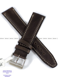 Pasek skórzany do zegarka - LAVVU LSKUC22 - 22 mm brązowy