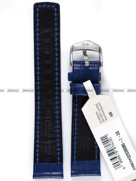 Pasek skórzany do zegarka - Hirsch Grand Duke 02528080-2-20 - 20 mm granatowy