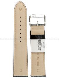 Pasek skórzany do zegarka - Rochet London 6092201 - 22 mm - Czarny