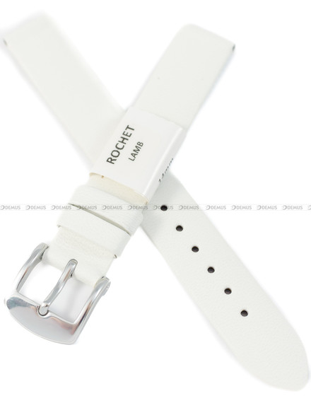 Pasek skórzany do zegarka - Rochet Trendy 6340402 - 14 mm - Biały