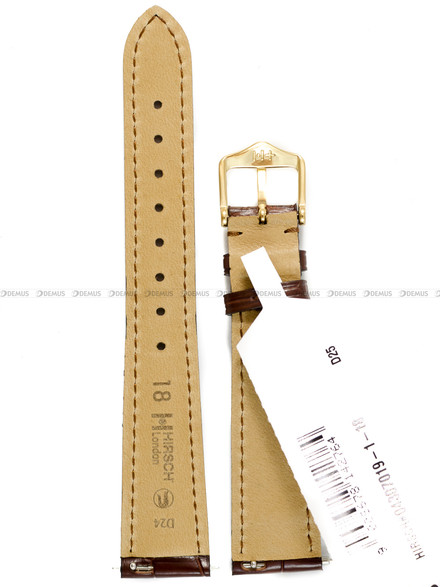 Pasek skórzany z aligatora do zegarka - Hirsch London 04307019-1-17 - 17 mm