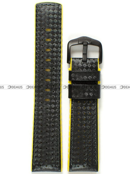 Pasek skórzano-kauczukowy do zegarka - Hirsch Ayrton 0917292050-5-22 - 22 mm czarny