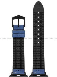 Pasek metariałowo-kauczukowy z adapterem do Apple Watch - Hirsch Arne 0925090080AD-5-22 - 22 mm - Zestaw