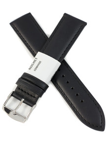 Pasek skórzany do zegarka - Rochet Miami 5412001ST - 20 mm - Czarny