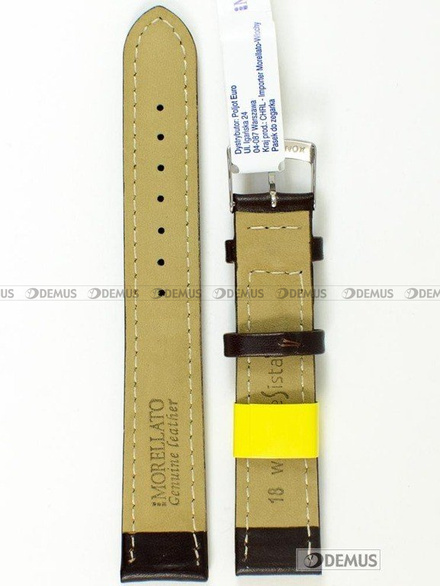 Pasek do zegarka wodoodporny skórzany - Morellato U3151237034 18mm brązowy
