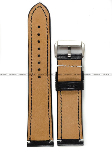 Pasek skórzany ręcznie robiony A. Kucharski Leather - Conceria Il Ponte Maya - black/black 22 mm