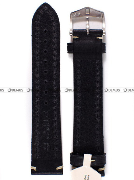 Pasek skórzany do zegarka - Liberty XL 10920250-2-22 - 22 mm czarny