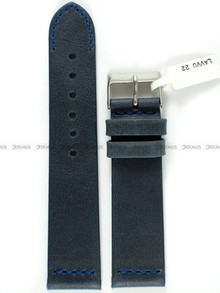 Pasek skórzany do zegarka - LAVVU LSLUL22 - 22 mm grafitowy