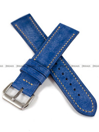 Pasek skórzany ręcznie robiony A. Kucharski Leather - Conceria Il Ponte Maya Double - Blue/Earthyyellow - 22 mm