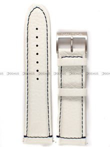 Pasek skórzany do zegarka Nautica A19567G - 24 mm biały