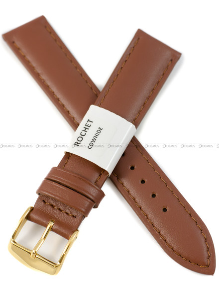 Pasek skórzany do zegarka - Rochet Miami 5411803ST - 18 mm - Brązowy