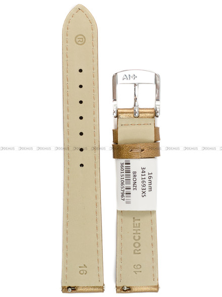 Pasek skórzany do zegarka - Rochet New York by Night 3411693XS - 16 mm - Brązowy