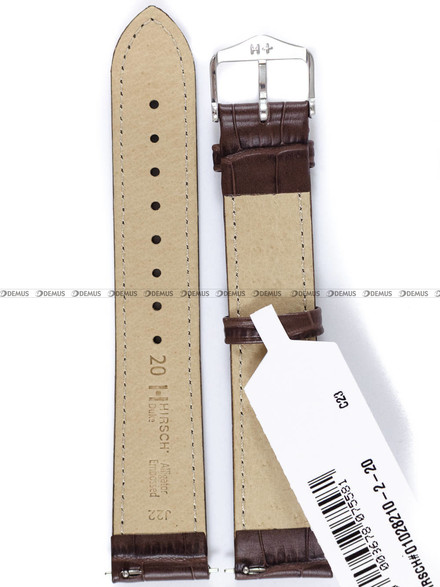 Pasek skórzany do zegarka - Hirsch Duke 01028210-2-20 - 20 mm - XL
