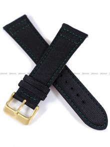 Pasek skórzano-nylonowy do zegarka Balticus Deep Water Czarny Zielone Przyszycie - 24 mm